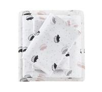 Intelligent Design Set di biancheria da letto in 100% flanella di cotone morbido con stampa di animali e stelle, graziose e calde, ultra morbide, per il freddo, colore: rosa/grigio, ricci, 4 pezzi