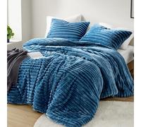 Intelligent Design Set di biancheria da letto per letto Queen Comfoter, comodo set di biancheria da letto in peluche e retro in microfibra, 3 pezzi, piumino leggero in velluto a coste e 2 federe, per