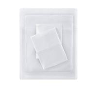 Intelligent Design Set di Lenzuola in Jersey Misto Cotone, Resistenti alle Pieghe, morbide, con Tasca Profonda 35,6 cm, per Tutte Le Stagioni, Federa Coordinata, Twin, Bianco, 3 pz.