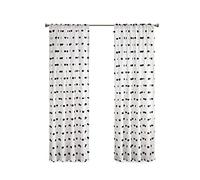 Intelligent Design Sophie - Tenda a pannello trasparente per finestra con pompon e tasca per asta per camera da letto, soggiorno, 127 x 160 cm, colore: nero