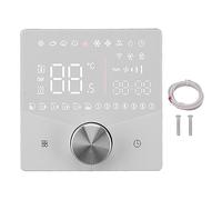 Intelligent Thermostat | LCD Color Display & Knob Control for Floor Heating/Sauna Rooms | Accurate Temperature Control ±1℃ | 5A - 16A Current Load (White)
