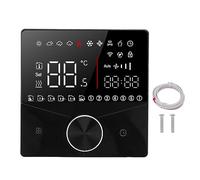 Intelligent Thermostat | LCD Color Display & Knob Control for Floor Heating/Sauna Rooms | Accurate Temperature Control ±1℃ | 5A - 16A Current Load (Black)