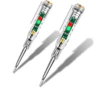 Intelligent Waterproof Voltage Tester Pen, Voltage Tester Screwdriver With Bi-Color LED High Brightness Indicator, 24-250V Electrical Tester Pen Screwdriver (2PCS)