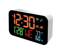 Intelligente LED Sveglia Digitale Calendario WiFi Rilevamento Temperatura Monitoraggio Umidità Calibrazione Automatica USB Operato WiFi Desktop Clock Calendario