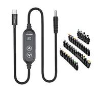 Intelligente Regolatore di Potere Filo 100W Alimentazione Rapida Per Computer Portatile USB-Tipo C A DC5.5mm 5V-20V Tensione di Uscita Variabile Controllo Cavo di Ricarica