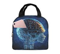 Intelligenza Artificiale Brain Lunch Bag per le donne Riutilizzabile Lunch Box Isolato Cooler Lunchbox Portatile Lunch Tote Bag per gli Uomini Grande Capacità Contenitore per il Pranzo per Lavoro