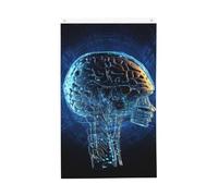 Intelligenza Artificiale Cervello Bandiera 3x5 Ft Verticale Doppio Lato Giardino Bandiera Fuori Cortile Casa Bandiera Divertente Festa Banner Segno Decorazione Casa Bandiere da Giardino per Poster da