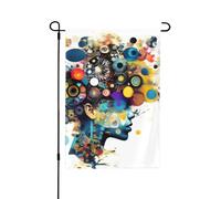 Intelligenza Artificiale Cervello Caduta Bandiera da Giardino Doppio Lato, Durevole Decorazione Stagionale per Cortile Anteriore Portico Decorazione