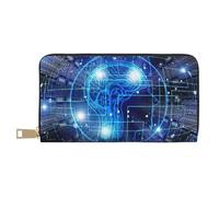 Intelligenza Artificiale Cervello Lungo Faux Leather Clutch Chic Elegante Portafogli Da Donna Per Le Donne Moderne Porta Carte Di Grande Capacità E Tasche Organizzatore Durevole Borsa Borsa Per I