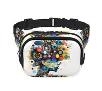 Intelligenza Artificiale Cervello Stampa Trendy Pack Crossbod Quadrato Doppio Strato Marsupio Viaggio e Allenamento Accessorio