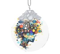 Intelligenza Artificiale Cervello Stampa Vetro Pendente Rotondo Ornamenti Versatile Natale Appeso Decor Festivities