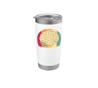 Intelligenza Cervello Pensiero Psiche Scienza Retro Vintage Bicchiere termico in acciaio inox doppia parete