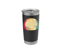 Intelligenza Cervello Pensiero Psiche Scienza Retro Vintage Bicchiere termico in acciaio inox doppia parete