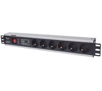 Intellinet 0Z31706 extension sockets black Black 19 Inch 6-way with overvoltage