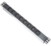 Intellinet 163651 - Ciabatta elettrica a 8 Prese, C13, Morsetti per Cavi (PDU con Cavo di Alimentazione Rimovibile da 2 m, Ingresso di Alimentazione C14 Posteriore) 1U Nero/Argento