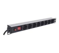 Intellinet 19" 1U Rackmount 8-Way Power Strip German Type With On/Off 713986