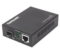 Convertitore multimediale Intellinet Gigabit PoE+, 1 porta RJ45 1000Base-T a 1 porta SFP, iniettore PoE+ (spina Euro a 2 pin)