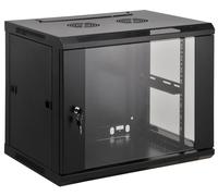 Intellinet Armadio di rete, montaggio a parete (standard), 6U, profondità 600 mm, nero, montato, max 60 kg, porta in metallo e vetro, pannello posteriore, lati rimovibili, adatto anche per l'uso su