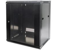 Intellinet Armadio di rete 711883, 12U da parete, profondità 600 mm, nero, porta metallo e vetro