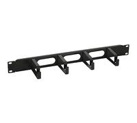 Intellinet 712125 Pannello Passacavi con 4 Anelli Lunghi e 3 Fori 1U, Nero