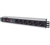 Intellinet 713962 Indoor 6AC outlet(s) 3m Black power extension - Power Extensions (Indoor, 3 m, 6 AC outlet(s), Black, Aluminium, 16 A)