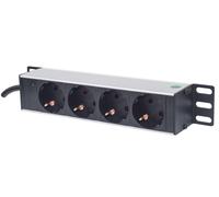 Intellinet 714020 unità di distribuzione dell'energia (PDU) 4 presa(e) AC 1U Grigio