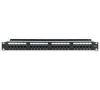 Intellinet Pannello Patch 721035 - 24 posti RJ45 Cat.6 UTP con barra gestione cavi Nero