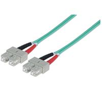 Intellinet Cavo in fibra ottica 750837 Duplex SC/SC (50/125) OM3 2 m Aqua