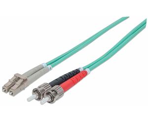 intellinet 751117 Glasfaser LWL Fiber Optic Kable Duplex LC/ST (50/125) OM3 1m A