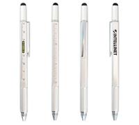 Intellinet 850001 Penna a Sfera Multifunzione 5 in 1 con Cacciavite Bolla e Righello Silver