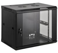 Intellinet Armadio di rete a muro 19 (standard), 6U, profondità 450 mm, nero, assemblato, carico max. 60 kg, utilizzabile su scrivania o pavimento, profondità utile 350 mm, porta in metallo e vetro, p
