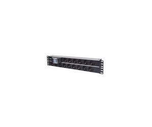 Intellinet Barra multipresa 48,3 cm 15 Prese Doppio Interruttore Alluminio, Nero - 714051