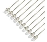 Intellinet - Cavo patch di rete Ethernet Slim Cat6, 10 Gbps e 250 MHz, avvio antigroviglio, filo di rame puro nudo 30AWG, contatti placcati oro, garanzia a vita Mfg - 3 m, confezione da 10, grigio