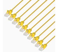 Intellinet - Cavo patch di rete Ethernet Slim Cat6, 10 Gbps e 250 MHz, avvio antigroviglio, filo di rame puro nudo 30AWG, contatti placcati oro, garanzia a vita Mfg - 0,3 m, confezione da 10, giallo