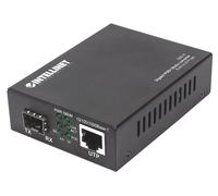 INTELLINET Convertitore Mediacom Gigabit PoE+ da 1000Base-T RJ45 a SFP PoE+