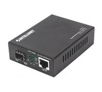 Convertitore multimediale Intellinet Gigabit PoE+, 1 porta RJ45 1000Base-T a 1 porta SFP, iniettore PoE+ (spina Euro a 2 pin)
