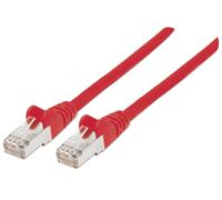 Intellinet Network Patch Cable, Cat7 Cable/Cat6A Plugs, 0.25m, Red, Copper, S/FT