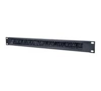 Intellinet 19 Inch Cable Entry Panel, 1U, with Brush Insert, Black