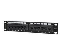 Intellinet Patch Panel, Cat6, 10 Inch, UTP, 1U, 12-Port, Black Black 10 Inch, UT