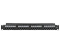 Intellinet Pannello Patch 721035 - 24 posti RJ45 Cat.6 UTP con barra gestione cavi Nero