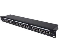 Intellinet 720861 24-Port Cat6a Patchpanel geschirmt 1HE Kabeleinführung 90° ab
