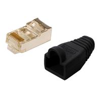 Intellinet Plug Copriconnettore Cat.5E RJ45 Cavo Schermato 100pz Nero