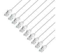 Intellinet Slim Cat6 - Cavo di rete Ethernet patch, confezione da 10, avvio senza grovigli, resistente, UTP 30AWG, filo di rame nudo puro, contatti dorati, garanzia a vita Mfg - 2,1 m, confezione da