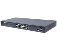 Intellinet Switch Gigabit Ethernet 16 Porte PoE+ Web-Managed con 2 porte SFP