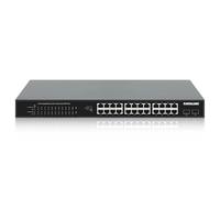 Intellinet Switch Poe+ Gigabit Ethernet Non gestito a 24 Porte, Budget di Alimentazione 370 W, 2 Porte SFP da 1 Gbps, Montaggio su Rack/Desktop, Porte autosensing, Metallo Robusto, Garanzia Mfg di 3