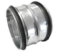 Intelmann Raccordo con nipplo, connettore per condotti a spirale, con guarnizioni a doppio labbro, in acciaio, Argento