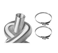 Intelmann Tubo flessibile in alluminio, 200 mm, lunghezza 3 m + 2 fascette stringitubo in acciaio inox