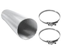 Intelmann Tubo flessibile in alluminio, 300 mm, lunghezza 5 m + 2 fascette stringitubo in acciaio inox