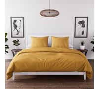 Soleil d'ocre Boheme Parure copripiumino in microfibra lavata, Giallo (Senape), 220 x 240 cm