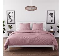 Soleil d'ocre Boheme Parure copripiumino in microfibra lavata, Rosa, 260 x 240 cm